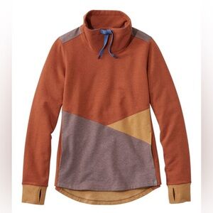 LL Bean Women's L.L.Bean Cozy Mixed-Knit Pullover, Colorblock, like new